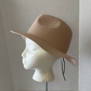 BCBGENERETION || womans 100% wool soft pink fedora one size fit most